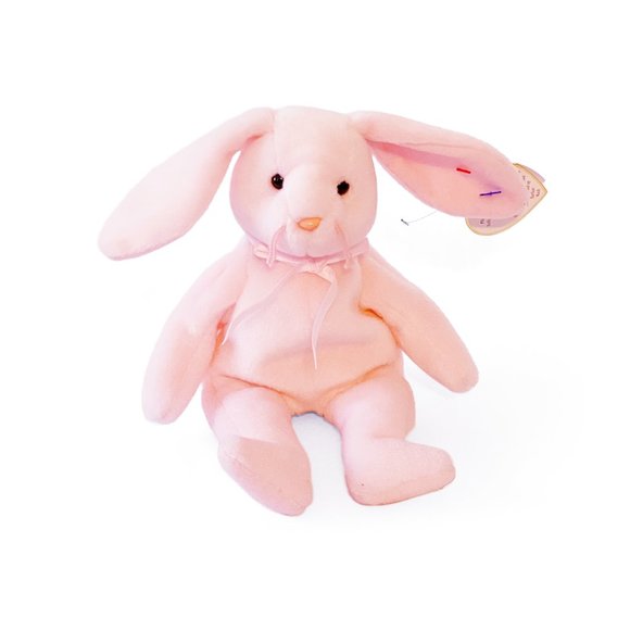 Vintage 1997 Ty Beanie Baby HOPPITY Pink Rabbit w/ Tag - Rare Plush Animal #4117 - Picture 1 of 6
